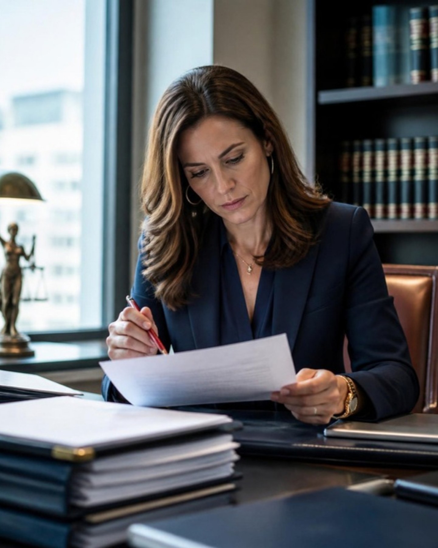 Attorney reviewing a legal draft